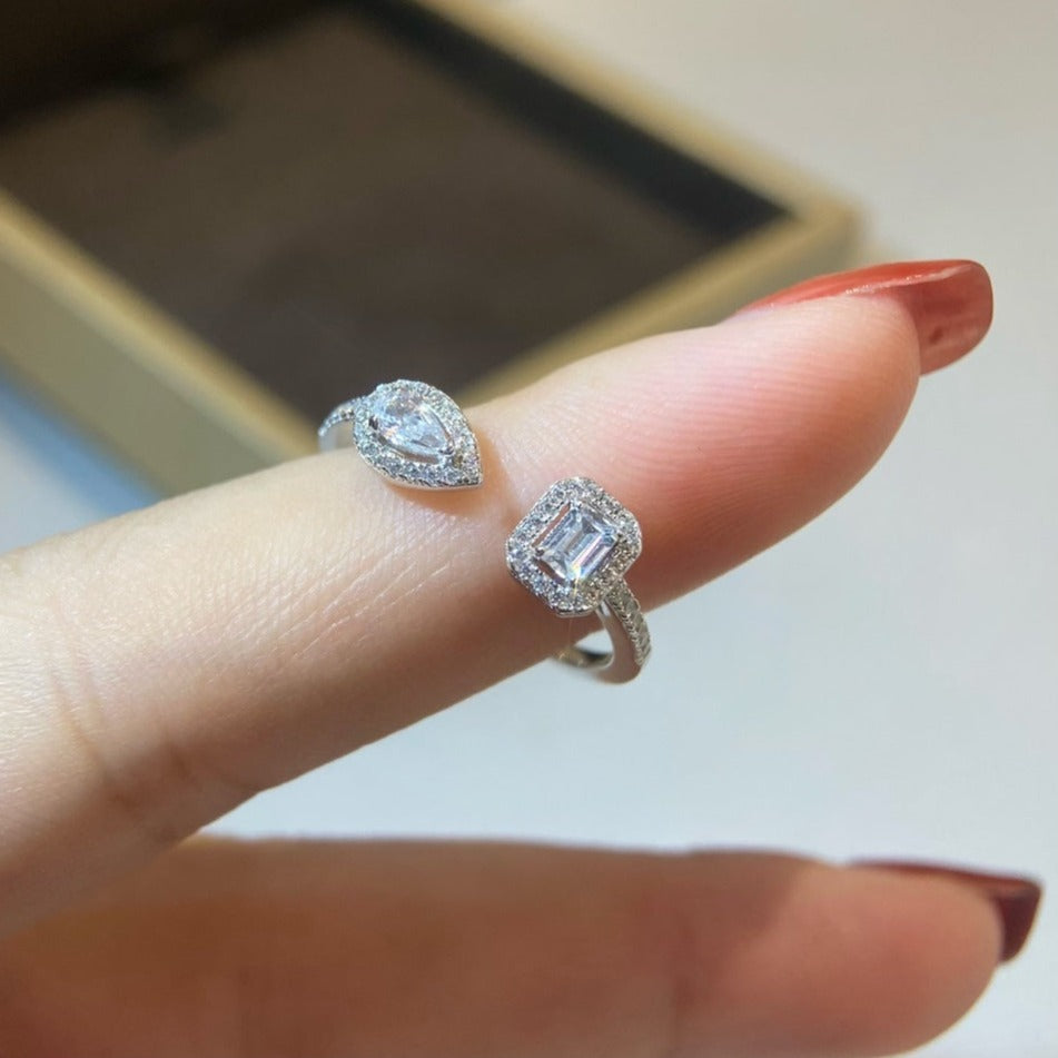 [⭐Hildren Jewelry]MY TWIN TOI & MOI SILVER DIAMOND RING