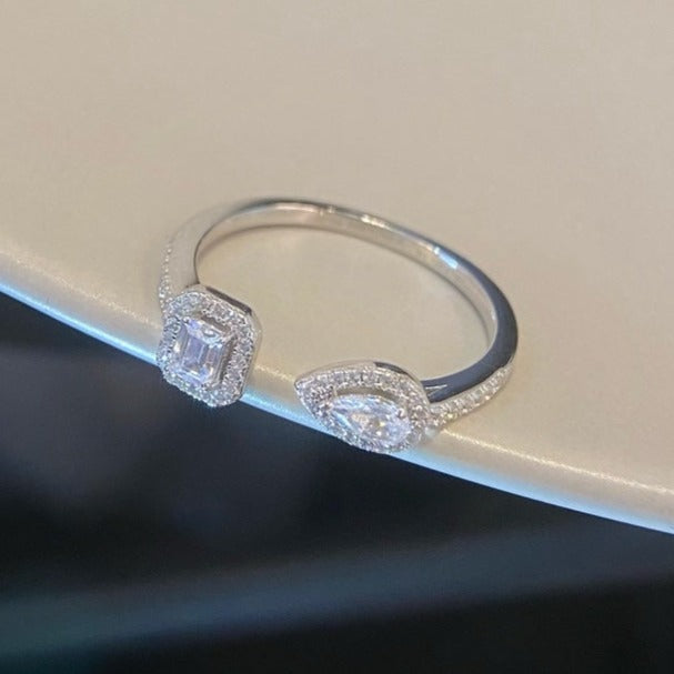 [⭐Hildren Jewelry]MY TWIN TOI & MOI SILVER DIAMOND RING
