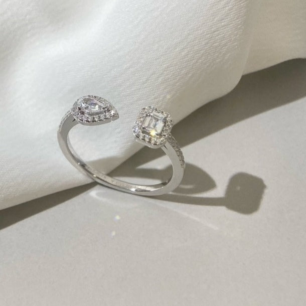 [⭐Hildren Jewelry]MY TWIN TOI & MOI SILVER DIAMOND RING