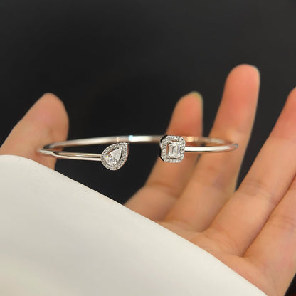[⭐Hildren Jewelry]JONC FLEX MY TWIN TOI & MOI SILVER DIAMOND BRACELET