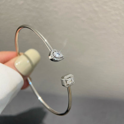 [⭐Hildren Jewelry]JONC FLEX MY TWIN TOI & MOI SILVER DIAMOND BRACELET