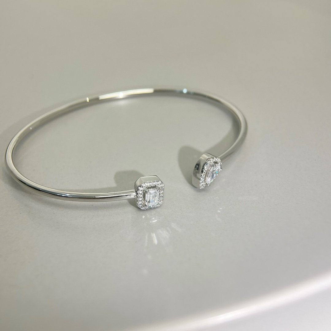 [⭐Hildren Jewelry]JONC FLEX MY TWIN TOI & MOI SILVER DIAMOND BRACELET