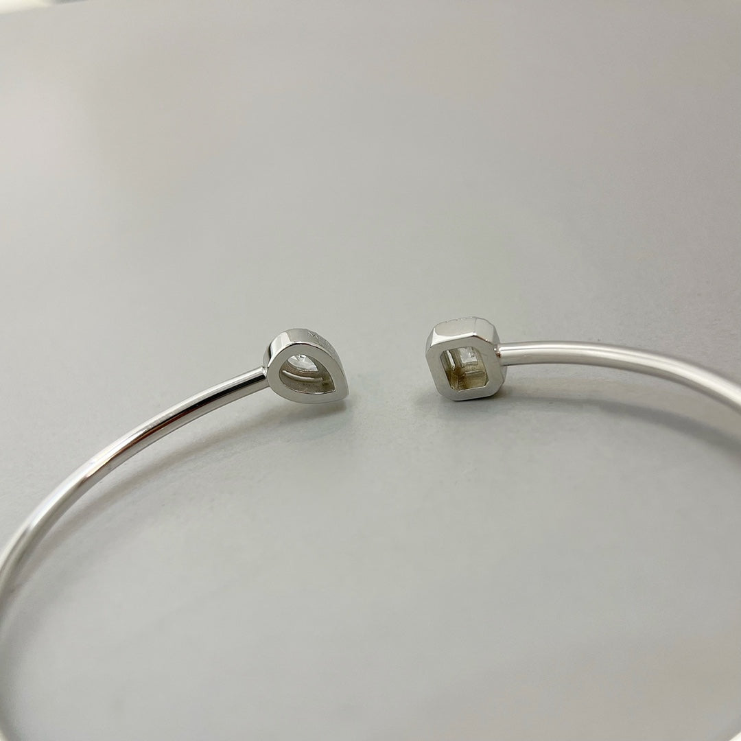 [⭐Hildren Jewelry]JONC FLEX MY TWIN TOI & MOI SILVER DIAMOND BRACELET