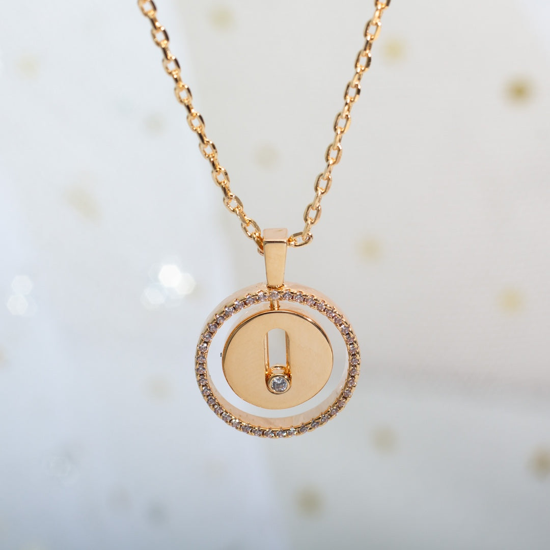[⭐Hildren Jewelry]Demo MOVE PM NECKLACE PINK GOLD DIAMOND