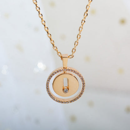 [⭐Hildren Jewelry]Demo MOVE PM NECKLACE PINK GOLD DIAMOND