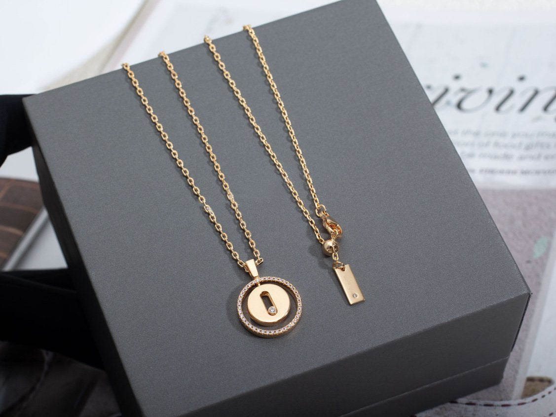 [⭐Hildren Jewelry]Demo MOVE PM NECKLACE PINK GOLD DIAMOND