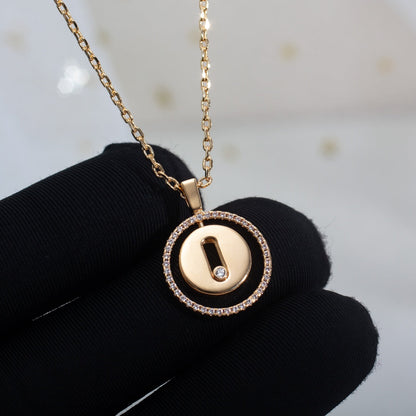 [⭐Hildren Jewelry]Demo MOVE PM NECKLACE PINK GOLD DIAMOND