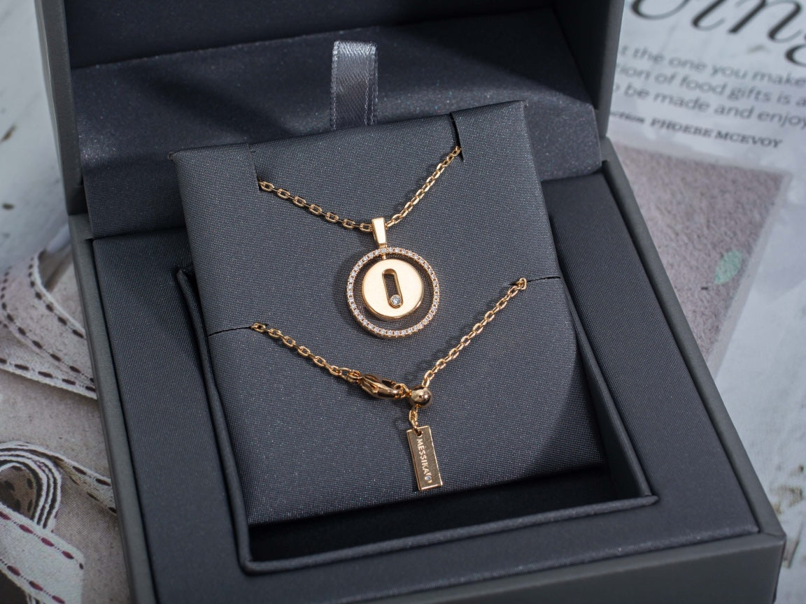 [⭐Hildren Jewelry]Demo MOVE PM NECKLACE PINK GOLD DIAMOND
