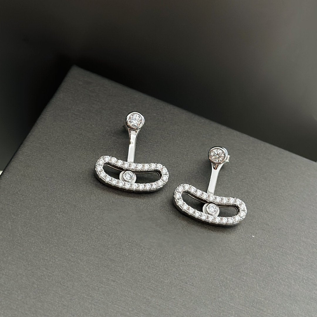 [⭐Hildren Jewelry]MOVE UNO SILVER DIAMOND EARRINGS