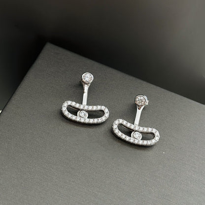 [⭐Hildren Jewelry]MOVE UNO SILVER DIAMOND EARRINGS