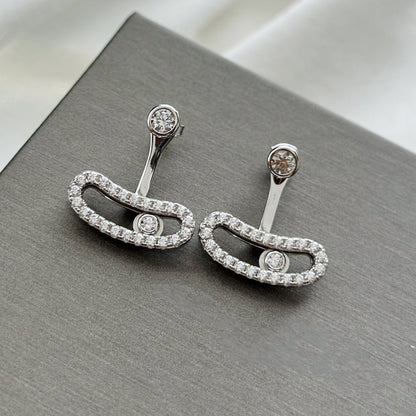 [⭐Hildren Jewelry]MOVE UNO SILVER DIAMOND EARRINGS