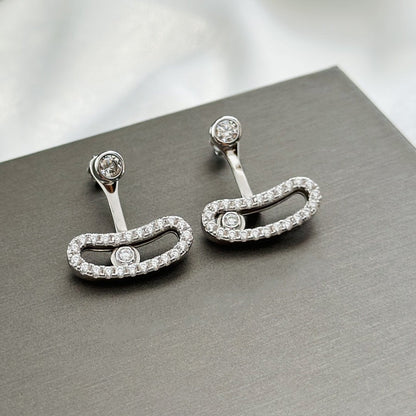 [⭐Hildren Jewelry]MOVE UNO SILVER DIAMOND EARRINGS