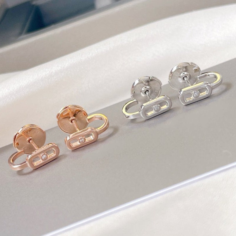 [⭐Hildren Jewelry]CREOLES MOVE UNO MINI 1 DIAMOND EARRINGS