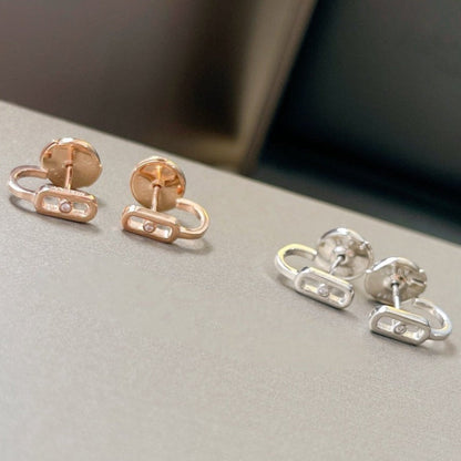 [⭐Hildren Jewelry]CREOLES MOVE UNO MINI 1 DIAMOND EARRINGS