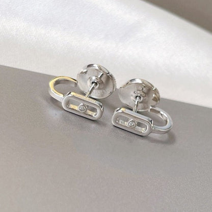 [⭐Hildren Jewelry]CREOLES MOVE UNO MINI 1 DIAMOND EARRINGS