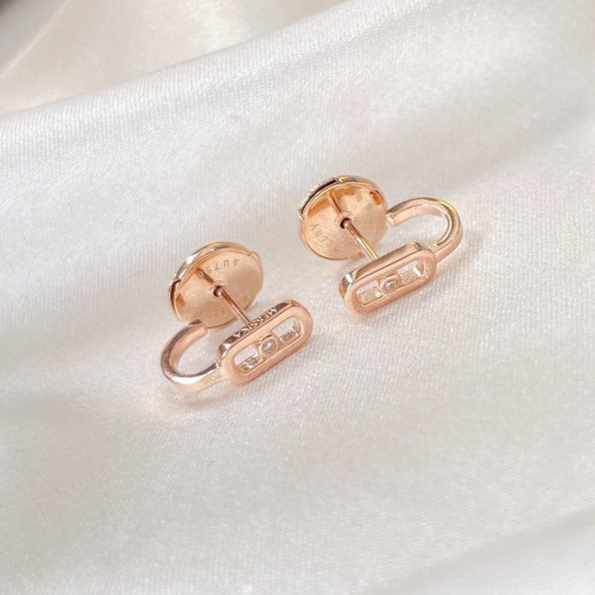 [⭐Hildren Jewelry]CREOLES MOVE UNO MINI 1 DIAMOND EARRINGS