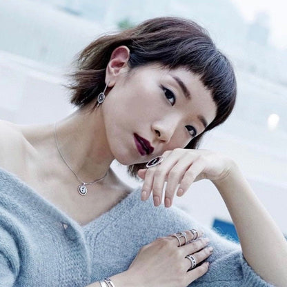 [⭐Hildren Jewelry]Demo MOVE ARROW PINK GOLD DIAMOND EARRINGS