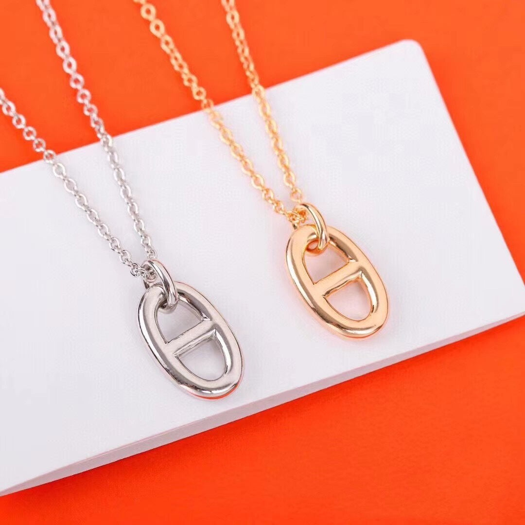 [⭐Hildren Jewelry]HM PIG NOSE NECKLACE