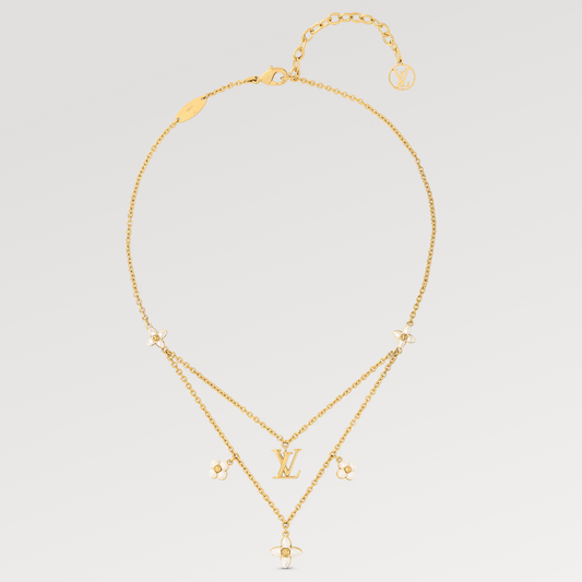 [⭐Hildren Jewelry]FLOWERGRAM GOLD MOP DOUBLE ROW NECKLACE