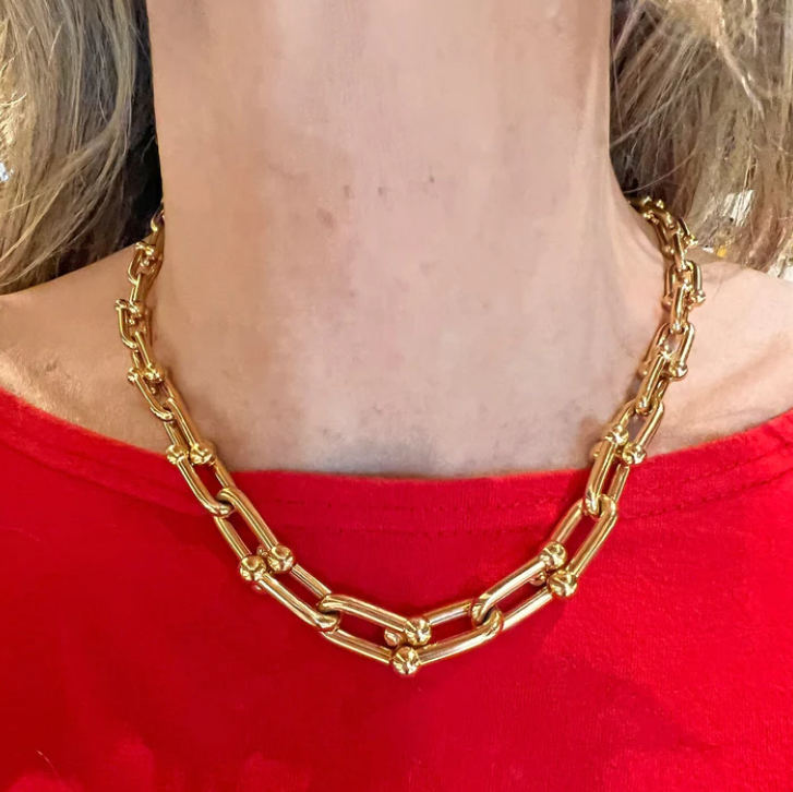 [Hildren Jewelry]HARDWEAR PINK GOLD CHOKER