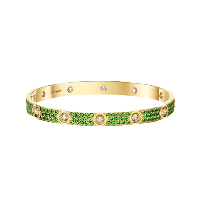 [⭐Hildren Jewelry]2026 PAVE GEMSTONE LOVE BRACELET 6.1MM 10 DIAMONDS