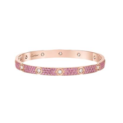 [⭐Hildren Jewelry]2026 PAVE GEMSTONE LOVE BRACELET 6.1MM 10 DIAMONDS
