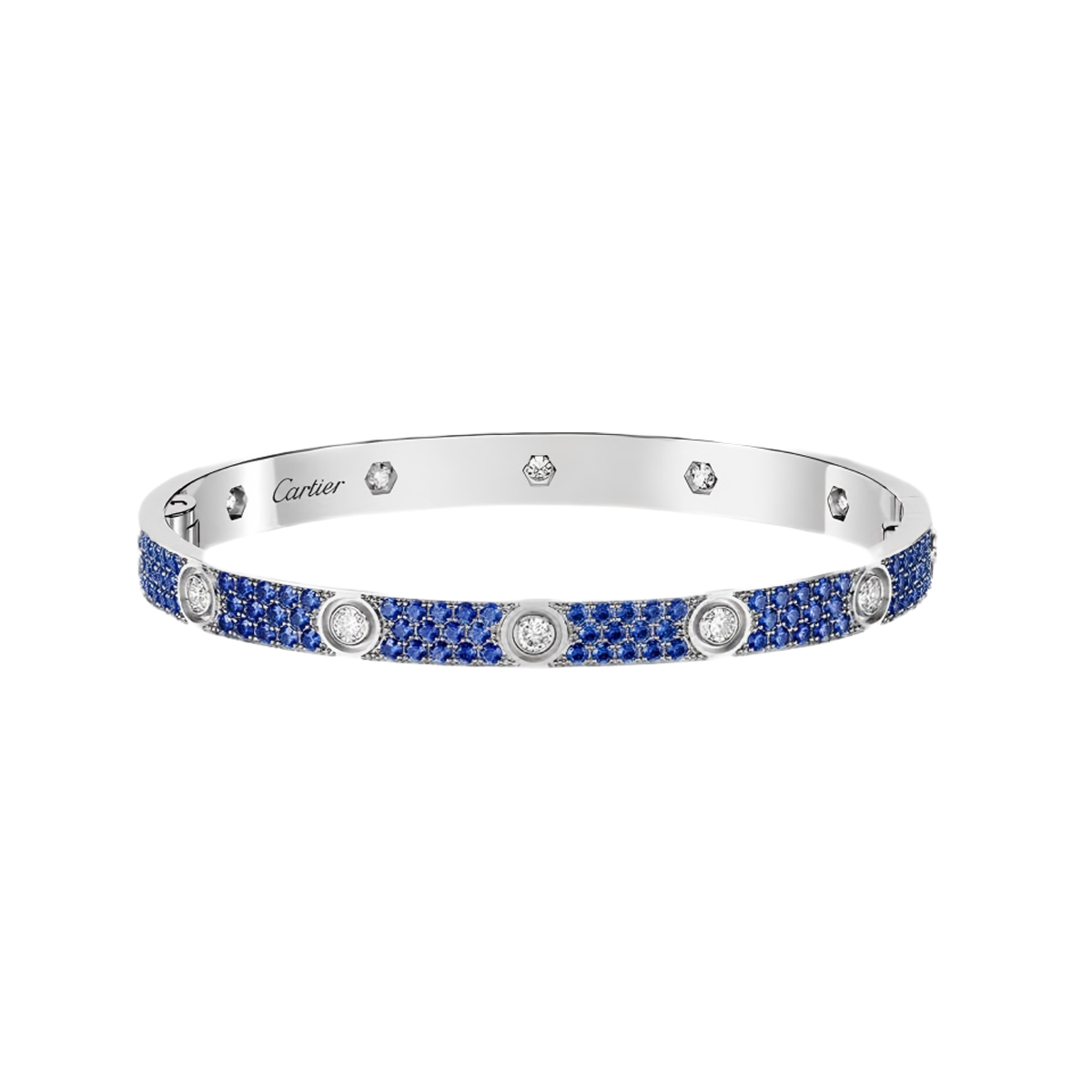 [⭐Hildren Jewelry]2026 PAVE GEMSTONE LOVE BRACELET 6.1MM 10 DIAMONDS