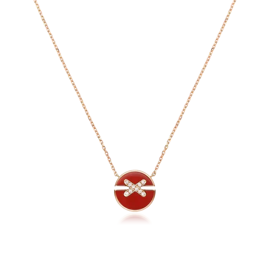 [⭐Hildren Jewelry]JEUX DE ROSE GOLD DIAMOND NECKLACE