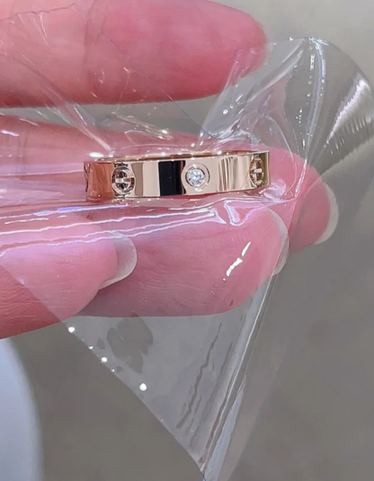 [⭐Hildren Jewelry]LOVE RING 4MM 1 DIAMOND