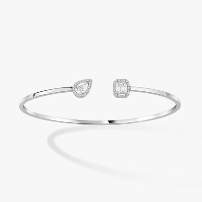 [⭐Hildren Jewelry]JONC FLEX MY TWIN TOI & MOI SILVER DIAMOND BRACELET