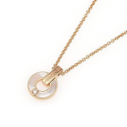 [⭐Hildren Jewelry]GARI NECKLACE PINK GOLD MOP