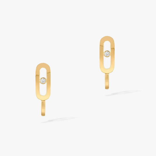 [⭐Hildren Jewelry]CREOLES MOVE UNO MINI 1 DIAMOND EARRINGS