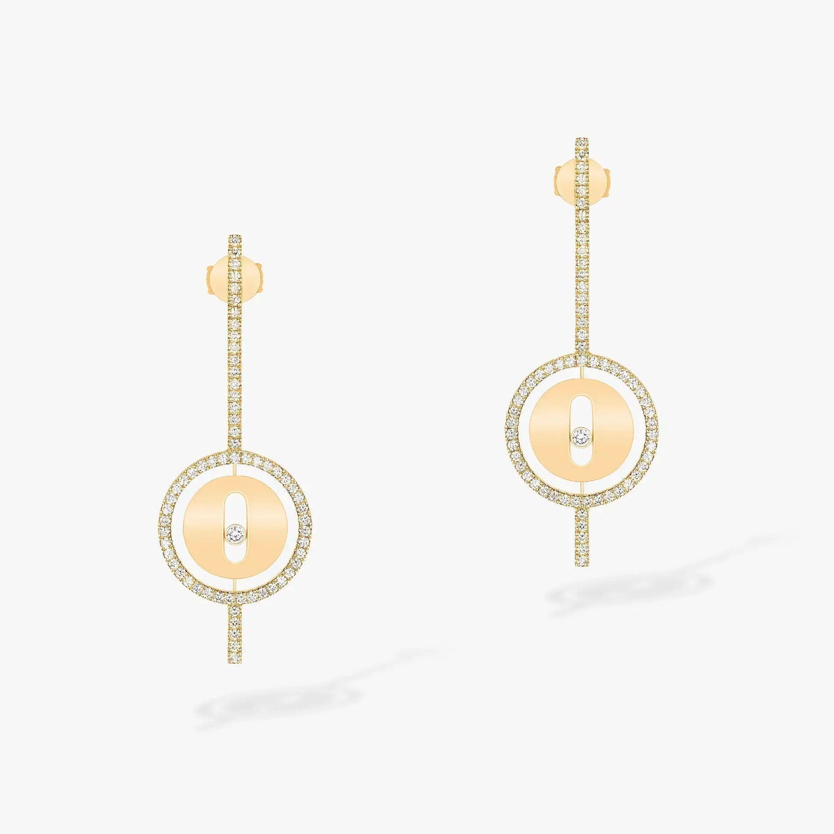 [⭐Hildren Jewelry]Demo MOVE ARROW PINK GOLD DIAMOND EARRINGS