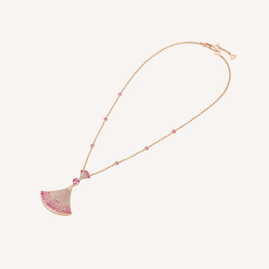 [⭐Hildren Jewelry]DREAM NECKLACK DIAMOND PINK GOLD