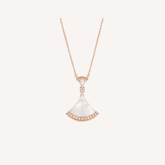 [⭐Hildren Jewelry]DREAM NECKLACE MOP PINK GOLD DIAMOND