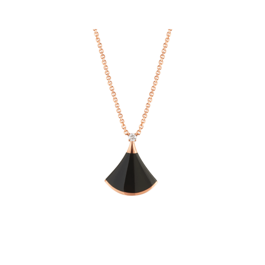 [⭐Hildren Jewelry]DREAM NECKLACE ONYX 1 DIAMOND