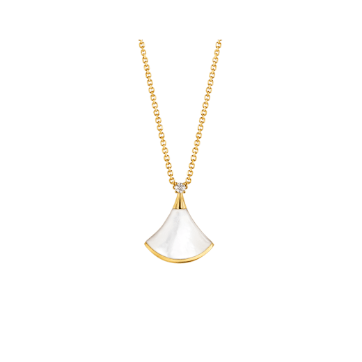 [⭐Hildren Jewelry]DREAM NECKLACE WHITE MOP GOLD 1 DIAMOND