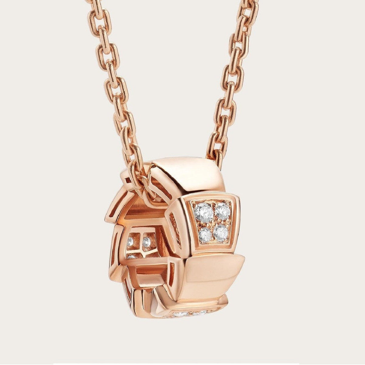 [⭐Hildren Jewelry]SERPENTI PEDANT DIAMOND PINK GOLD NECKLACE