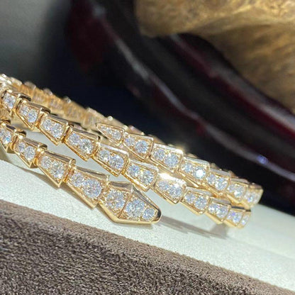 [⭐Hildren Jewelry]SERPENTI BRACELET GOLD DIAMOND DOUBLE ROW