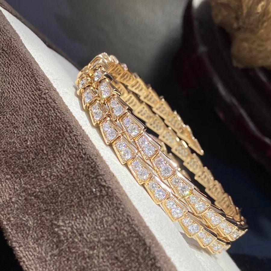 [⭐Hildren Jewelry]SERPENTI BRACELET GOLD DIAMOND DOUBLE ROW