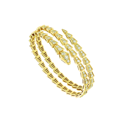 [⭐Hildren Jewelry]SERPENTI BRACELET GOLD DIAMOND DOUBLE ROW