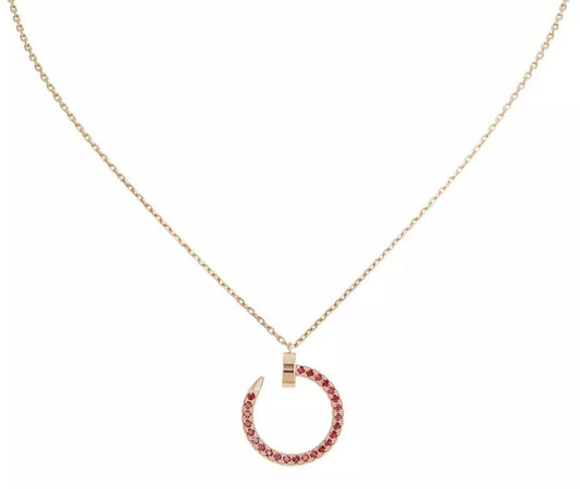 [⭐Hildren Jewelry]JUSTE NECKLACE GOLD RED DIAMONDS