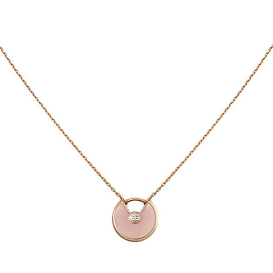 [⭐Hildren Jewelry]AMULETTE ROSE GOLD PINK MOP NECKLACE