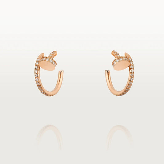 [⭐Hildren Jewelry]JUSTE EARRINGS 12.75MM PINK GOLD DIAMOND