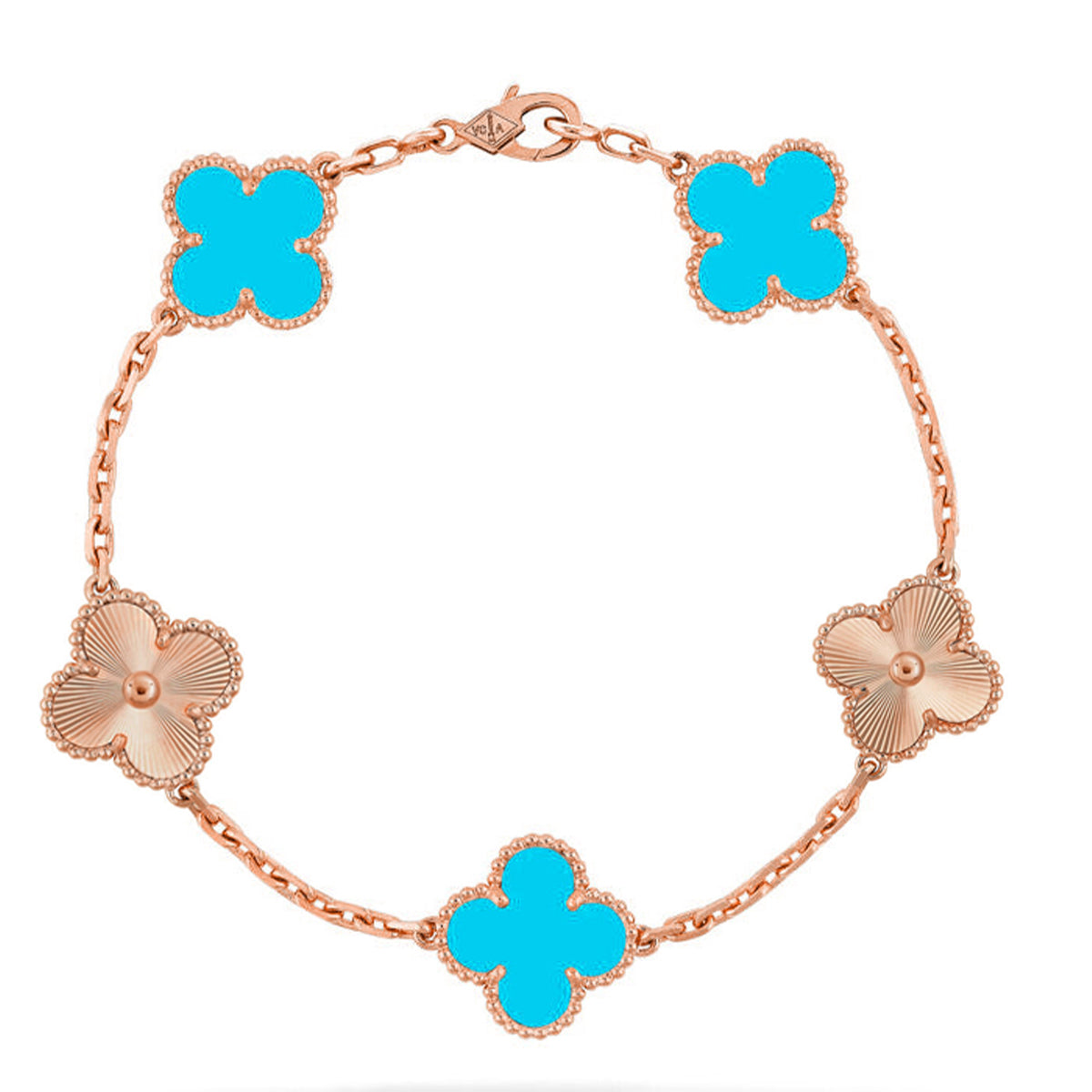 [⭐Hildren Jewelry] CLOVER 5 MOTIF TURQUOISE BRACELET COLLECTION