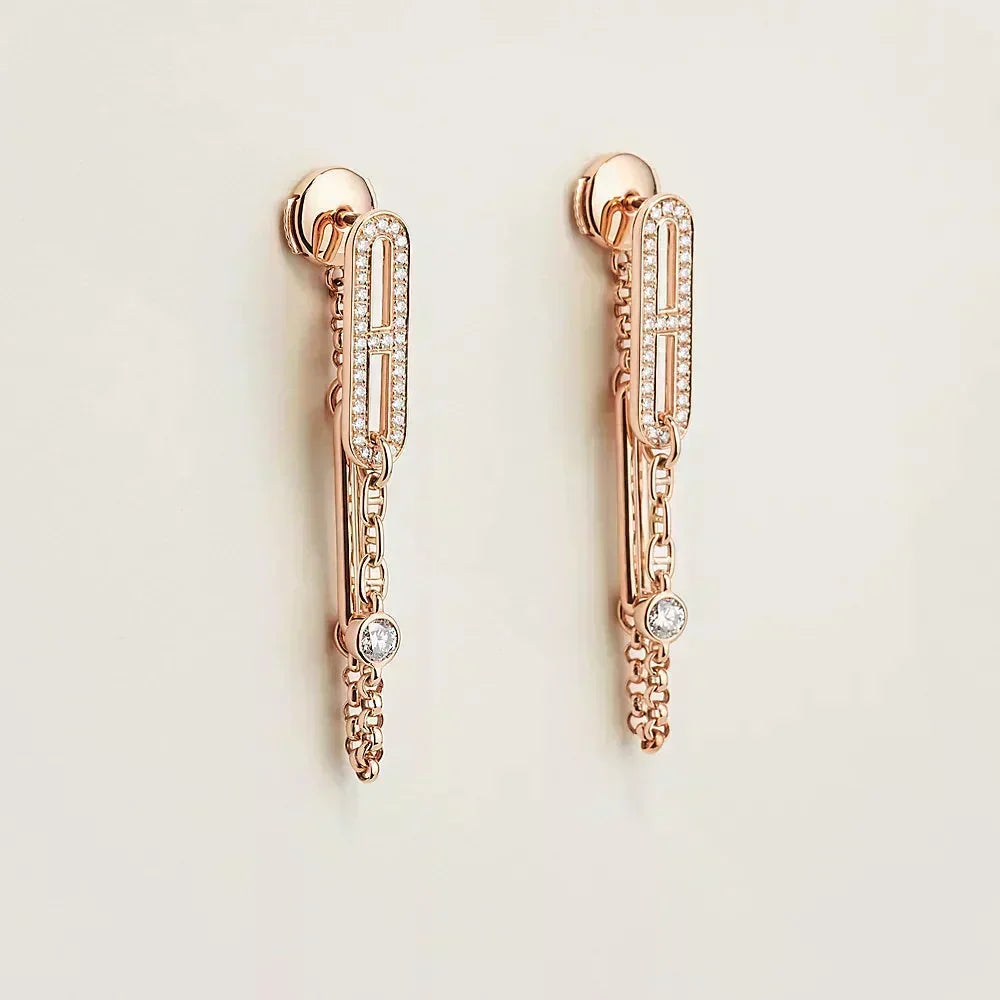 [⭐Hildren Jewelry]CHAINE CHAOS DIAMOND DROP EARRINGS