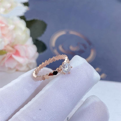 [⭐Hildren Jewelry]BEE LOVE RING PINK GOLD 1 DIAMOND