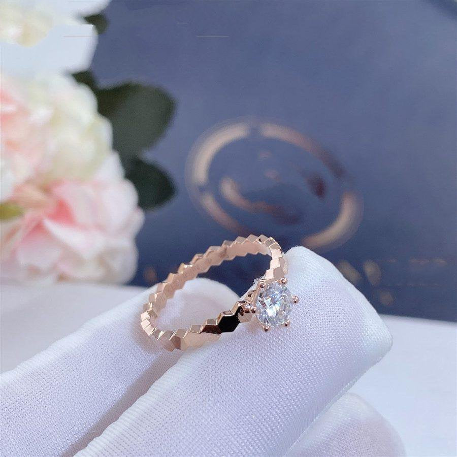 [⭐Hildren Jewelry]BEE LOVE RING PINK GOLD 1 DIAMOND