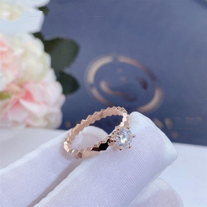 [⭐Hildren Jewelry]BEE LOVE RING PINK GOLD 1 DIAMOND