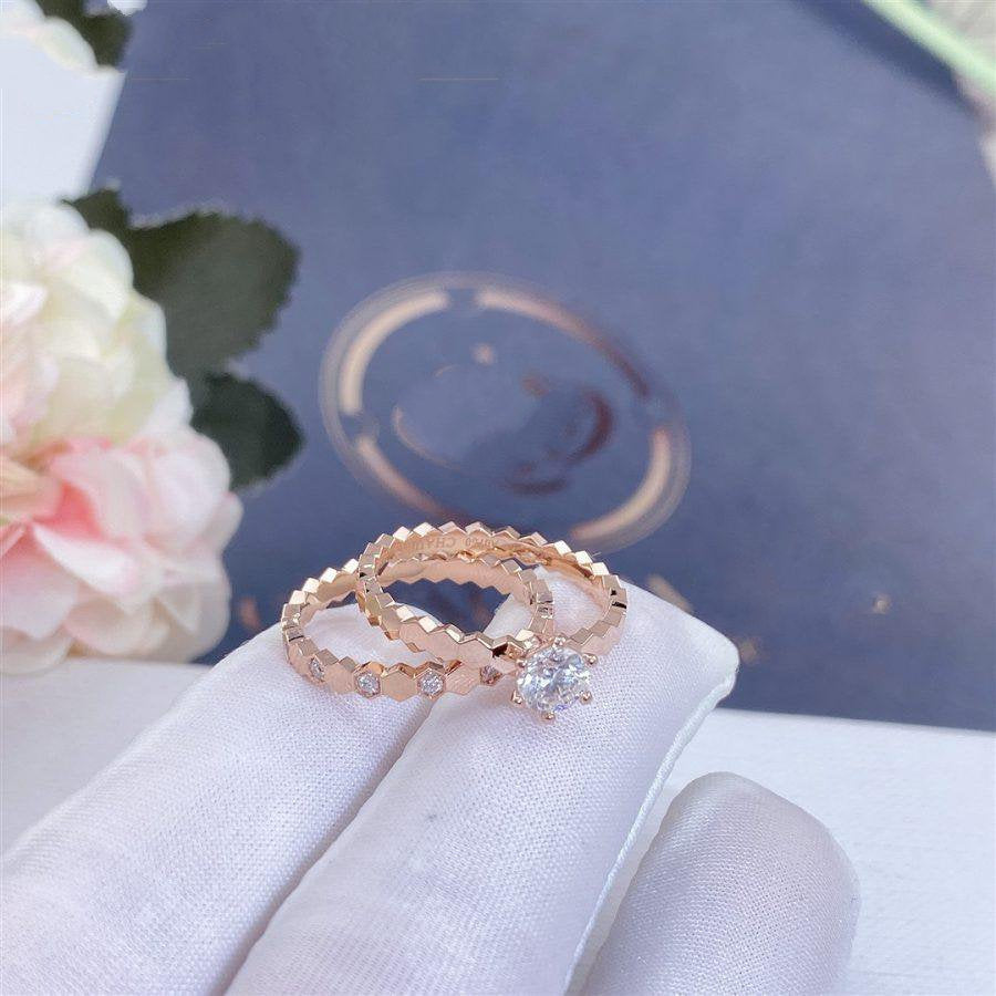 [⭐Hildren Jewelry]BEE LOVE RING PINK GOLD 1 DIAMOND